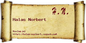 Halas Norbert névjegykártya